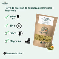 Proteína de Calabaza BIO | Varía tu Proteína Vegetal con Sabor Tostado | Con Magnesio y Zinc Naturales | Samskara