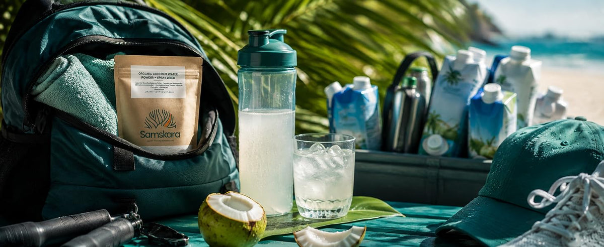 Agua de coco en polvo, ligera y sin nevera, para llevar al gym, la oficina o de viaje