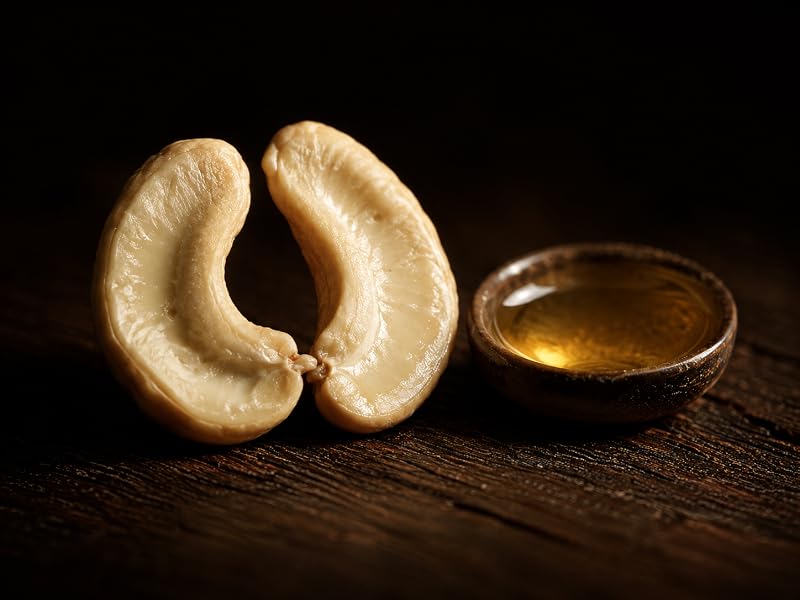 Anacardos crudos con 46 g de grasa por 100 g, predominio de ácido oleico y sin colesterol