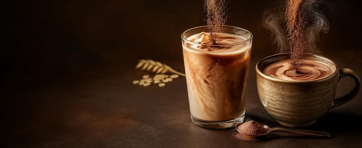 Cacao frío con leche y cacao caliente preparados con cacao desgrasado en polvo Samskara