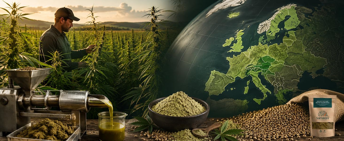 Cáñamo industrial cultivado en la UE y prensado en frío, uno de los cultivos más sostenibles