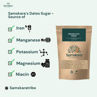 Azúcar de Dátil BIO – 500 g | Sustituye el Azúcar Refinado en tu Repostería | 100 % Dátiles Molidos | Samskara