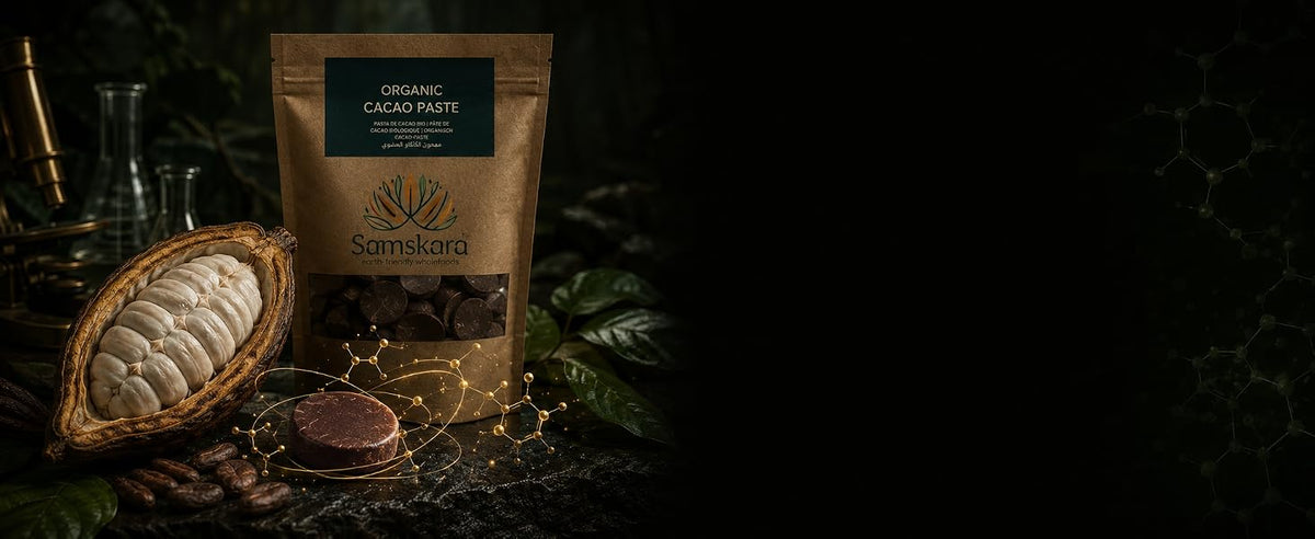 Qué contiene la pasta de cacao: teobromina, magnesio y polifenoles