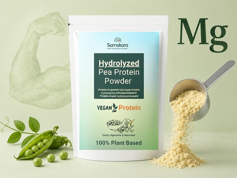 Proteína de guisante hidrolizada con 83 g de proteína y magnesio para la función muscular