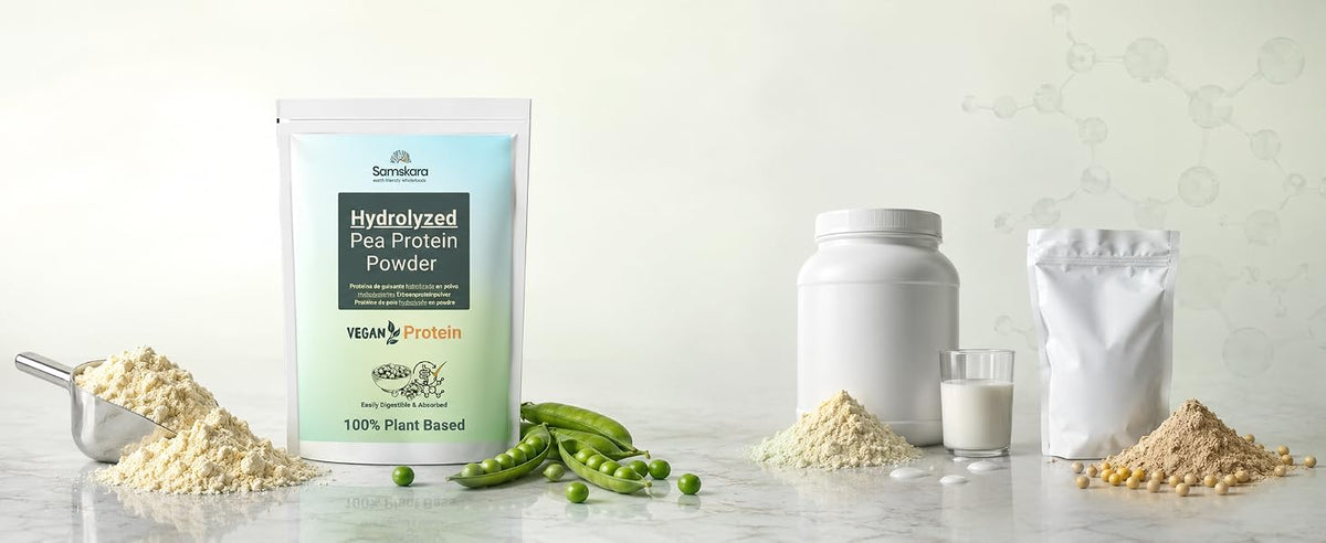 Comparativa de proteína de guisante hidrolizada frente a proteína de guisante regular y whey