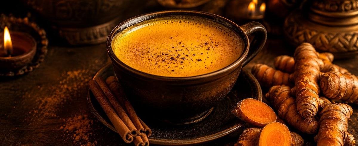 Receta de haldi doodh, leche dorada con cúrcuma, pimienta, miel y leche de avena caliente