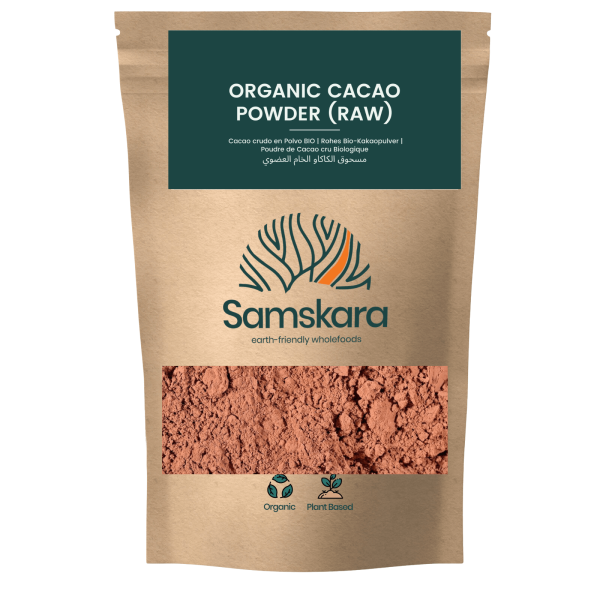 Cacao Crudo en Polvo BIO | Intensifica tus Recetas con Chocolate Puro | Con Magnesio y Hierro Naturales | Samskara