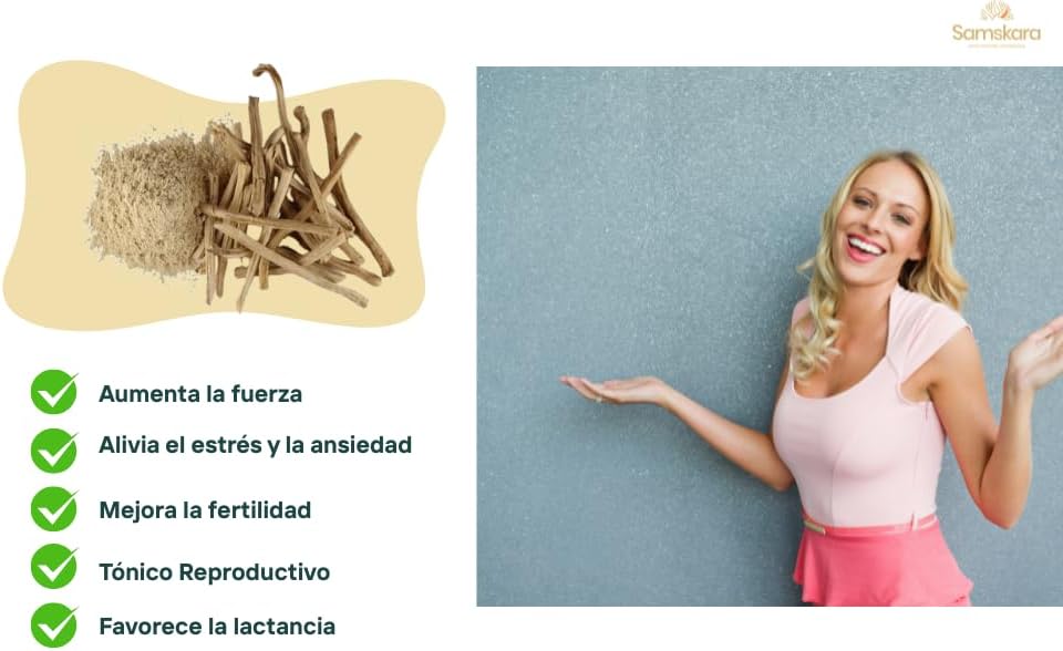 Shatavari en Polvo BIO | Conoce la Raíz Clásica del Áyurveda para Ellas | 100 % Pura Molida Fina | Samskara