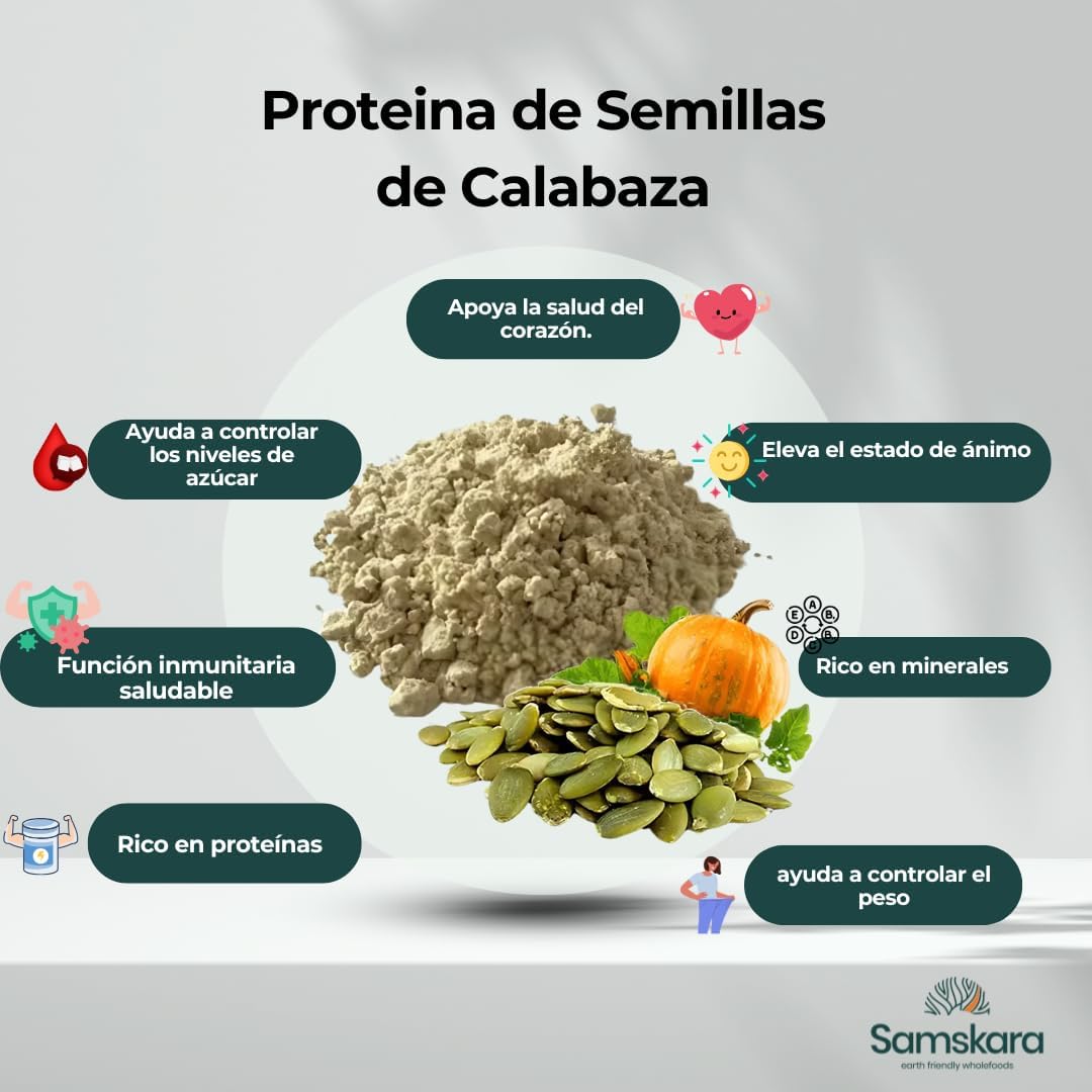 Proteína de Calabaza BIO | Varía tu Proteína Vegetal con Sabor Tostado | Con Magnesio y Zinc Naturales | Samskara