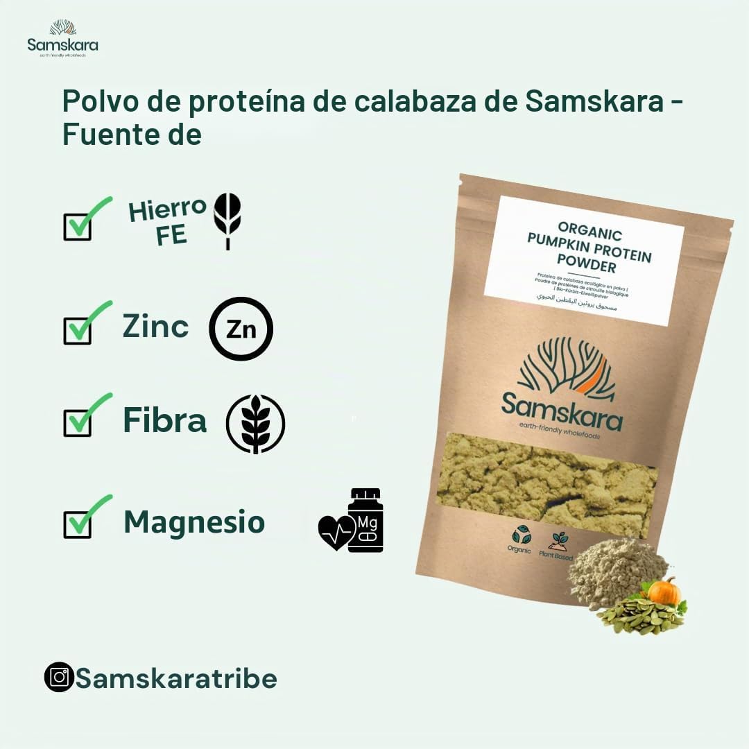 Proteína de Calabaza BIO | Varía tu Proteína Vegetal con Sabor Tostado | Con Magnesio y Zinc Naturales | Samskara