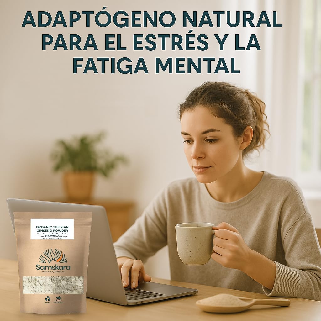 Ginseng Siberiano en Polvo BIO | Acompaña tus Mañanas con la Raíz Tradicional | 100 % Raíces Molidas | Samskara