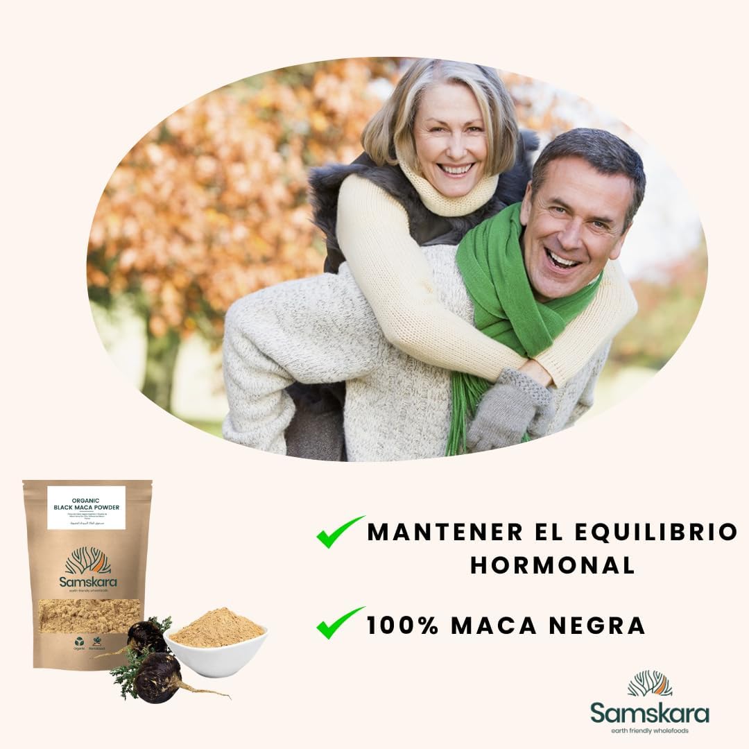 Maca Negra en Polvo BIO | Redondea Batidos, Café y Repostería | Raíz Andina de Sabor Malteado | Samskara