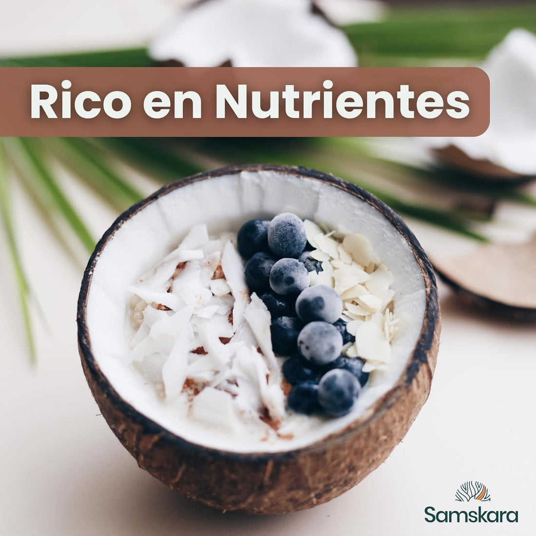 Leche de Coco en Polvo BIO | Prepara Curries, Cafés y Postres al Instante | Sabor Dulce y Cremoso | Samskara