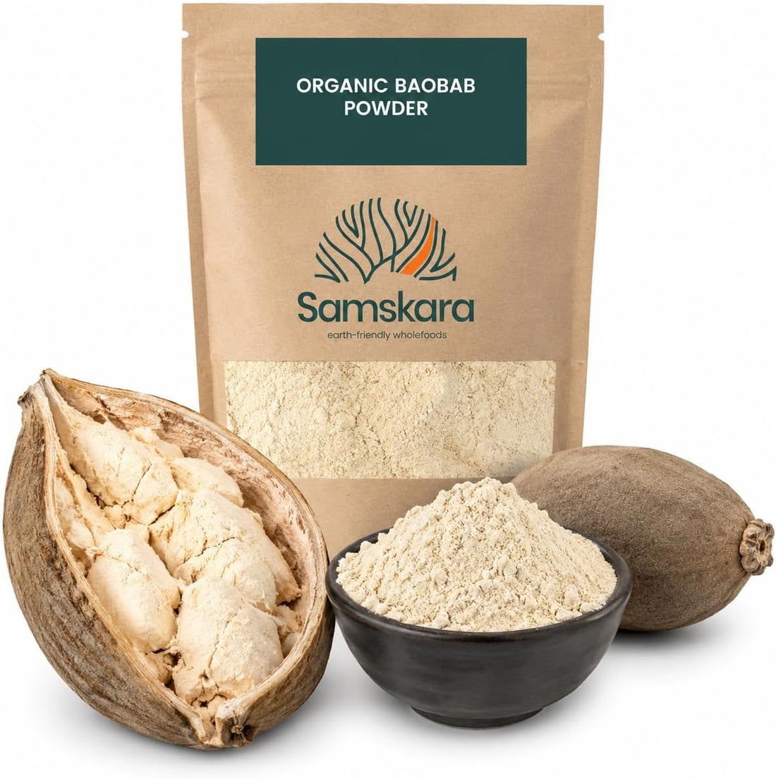 Baobab en Polvo BIO | Aporta un Toque Cítrico y Fibra a tus Bebidas | Superfruto Africano Natural | Samskara