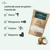 Leche de Coco en Polvo BIO | Prepara Curries, Cafés y Postres al Instante | Sabor Dulce y Cremoso | Samskara