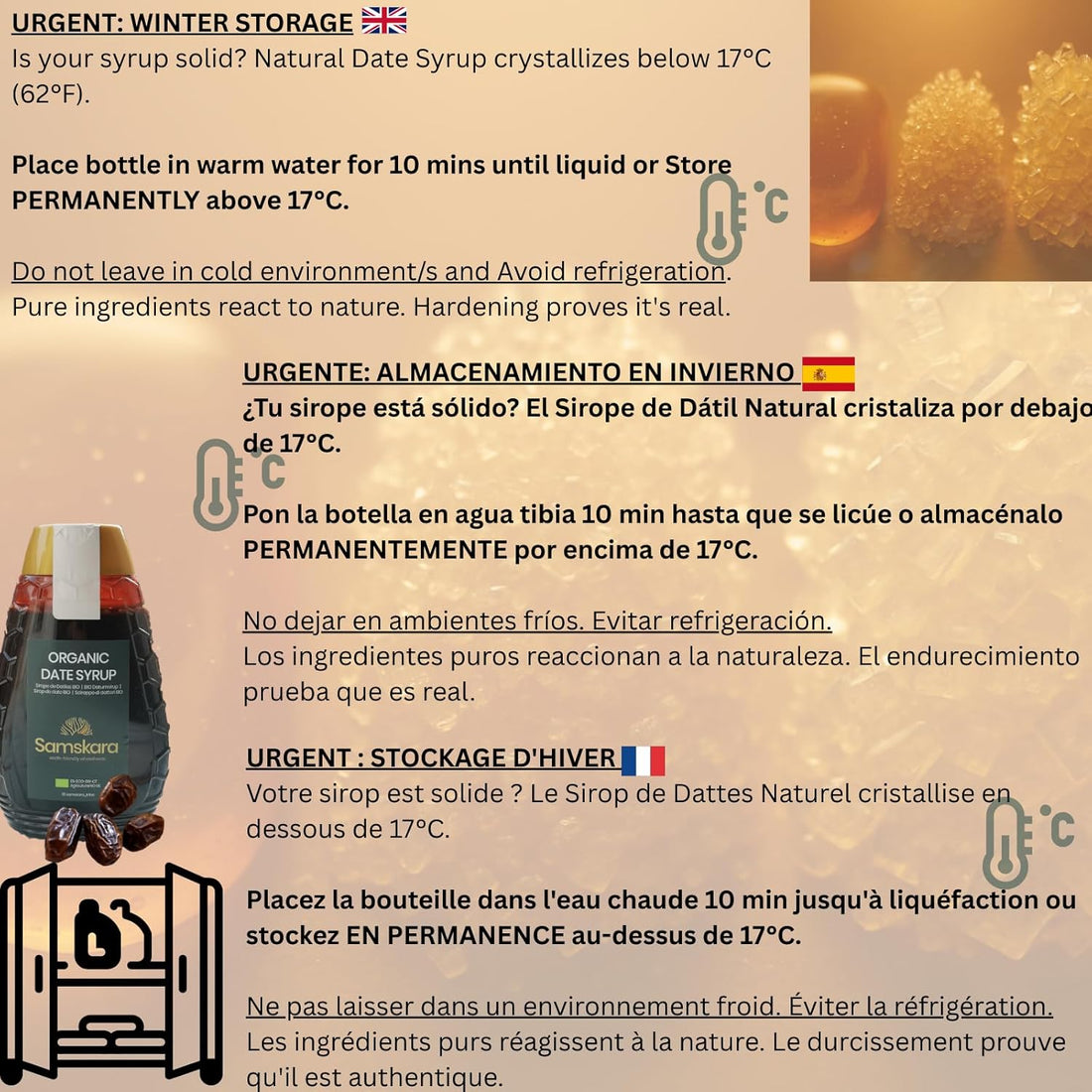 Sirope de Dátil BIO – 500 g | Endulza con Sabor a Caramelo Natural | Alternativa al Azúcar Refinado | Samskara