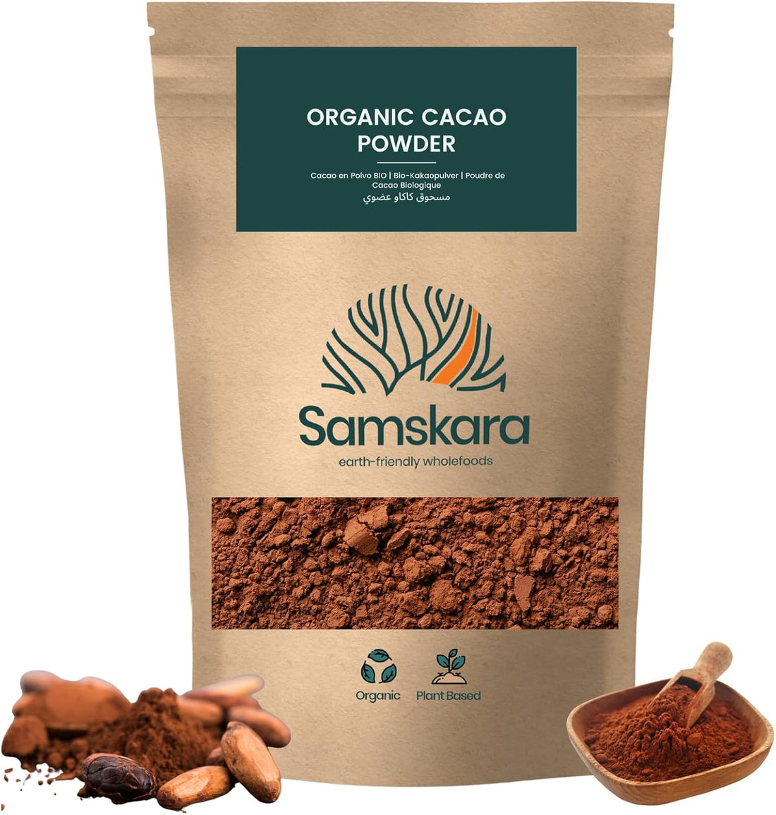 Cacao en Polvo BIO | Intensifica tus Recetas con Chocolate Puro | fuente natural de Magnesio y Hierro | Samskara