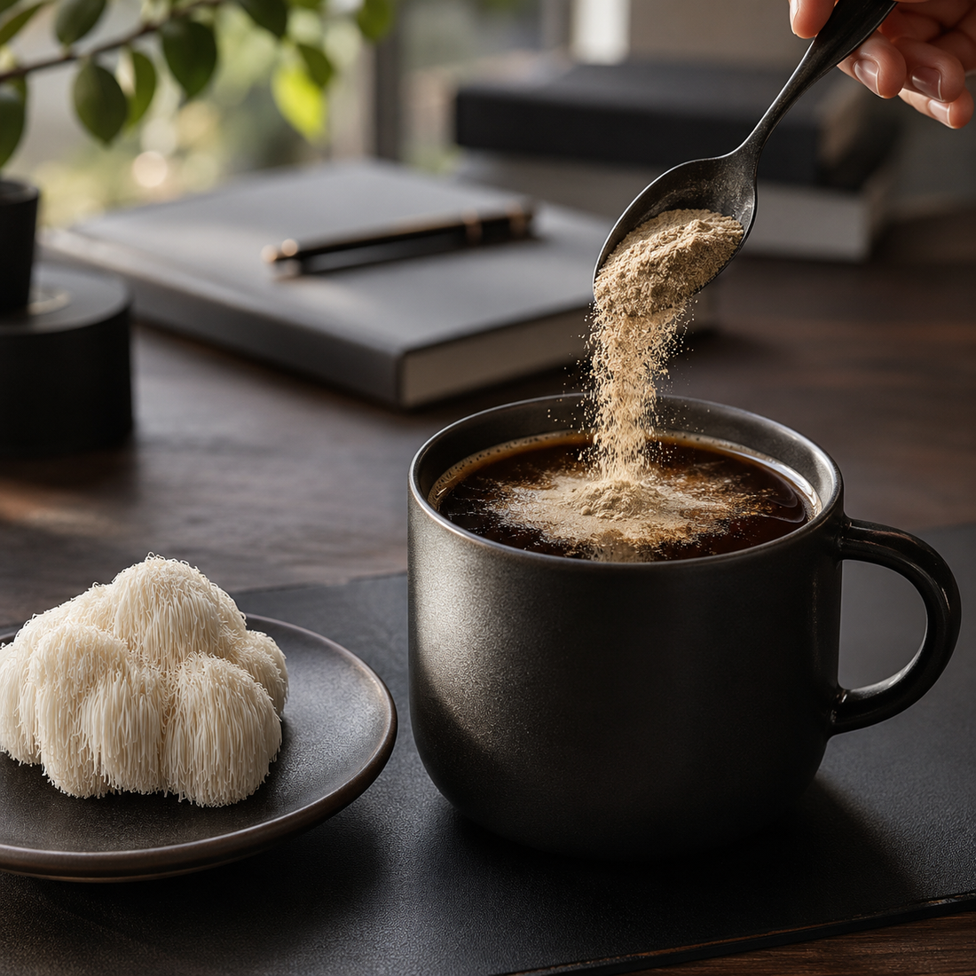 Melena de León en Polvo BIO | Prepara Cafés y Elixires de Seta | 100 % Hericium Erinaceus Molido | Samskara