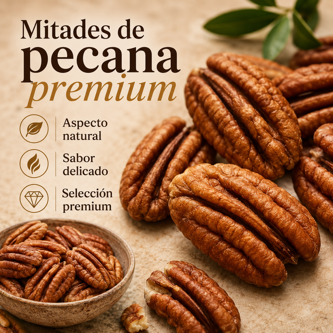 Mitades de Nuez Pecana Mantecosa - Envasadas al Vacío
