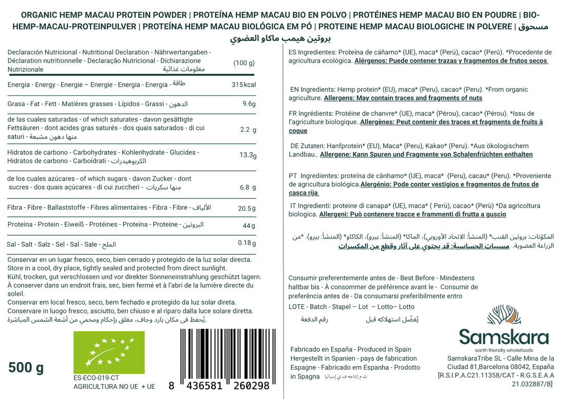 Hemp Macau (Hemp · Maca · Cacao) ORGANIC - 500g