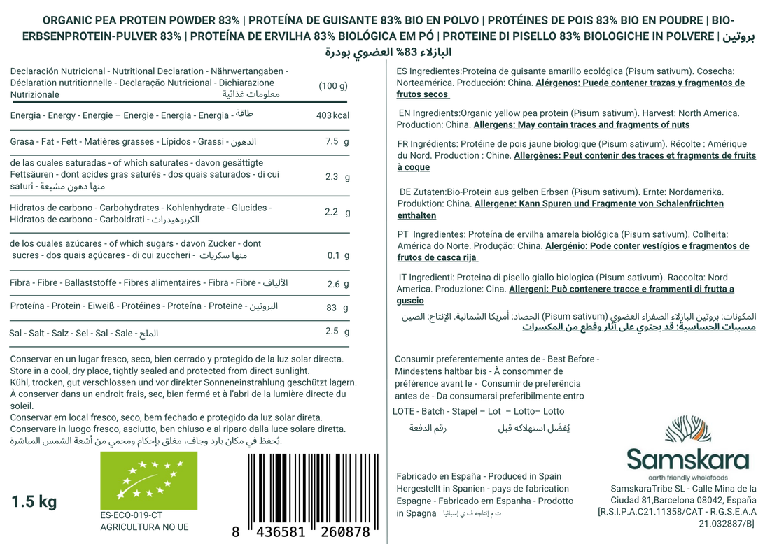 Organic Fermented Pea Protein - 1kg