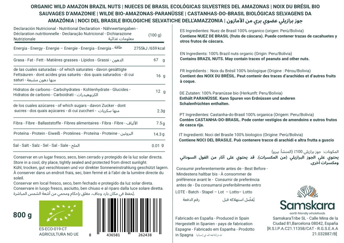 Wildsamene Amazonas-Paranüsse – Vakuumverpackt – 800 g