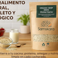 Semillas de Cáñamo Peladas BIO | Espolvorea Omega-3 y 6 en Cada Plato | Origen UE, Crudas y sin THC | Samskara