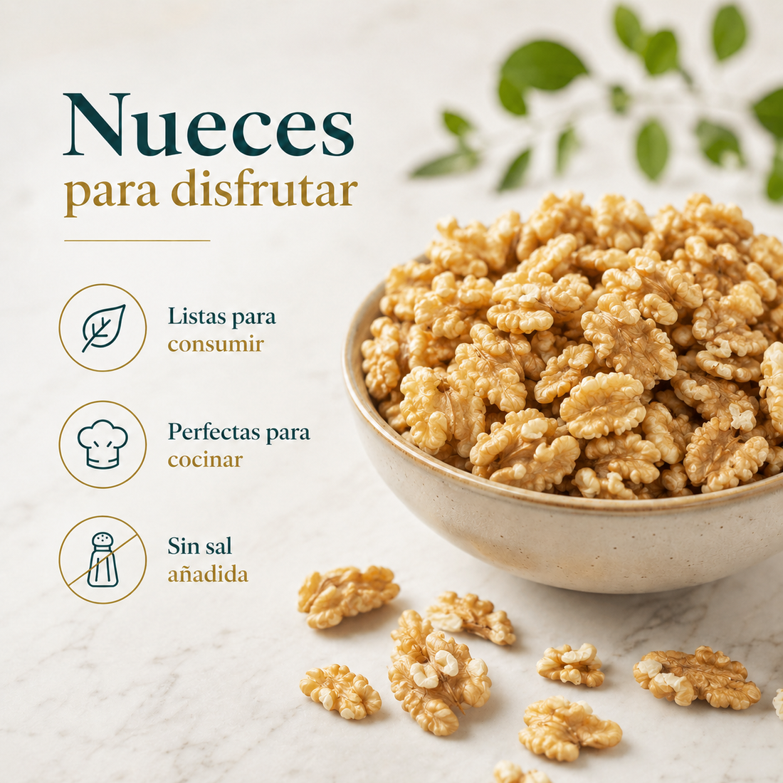 Mitades de Nuez Doradas Premium - Envasadas al Vacío