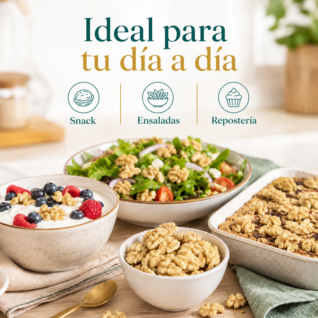 Mitades de Nuez Doradas Premium - Envasadas al Vacío