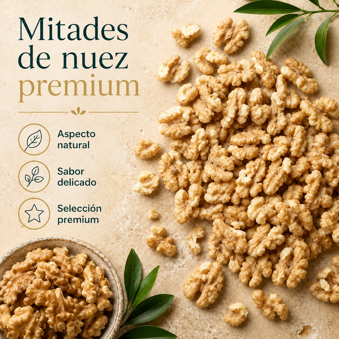 Mitades de Nuez Doradas Premium - Envasadas al Vacío