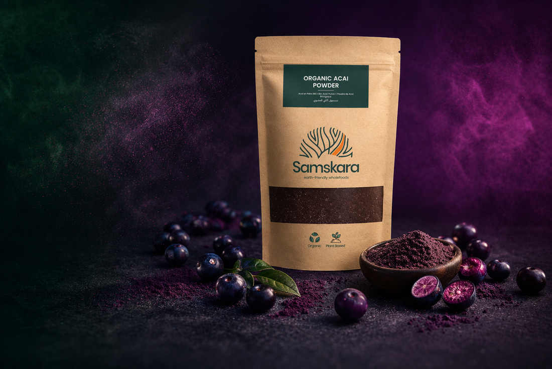 Açaí Liofilizado en Polvo BIO | Prepara Bowls al Estilo Amazónico | 100 % Baya Pura Liofilizada | Samskara