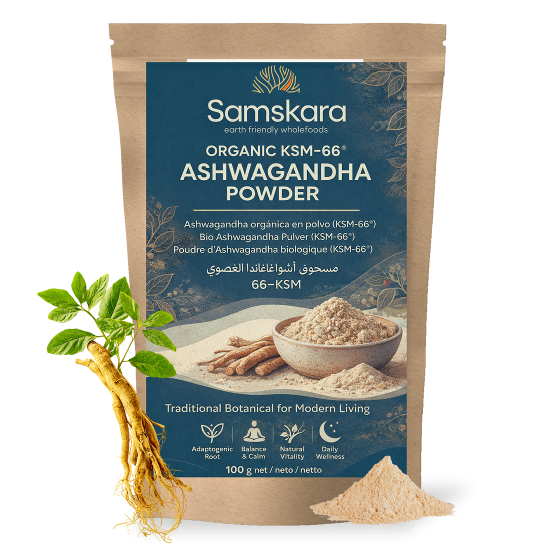 Ashwagandha KSM-66 Pulver BIO - 100g