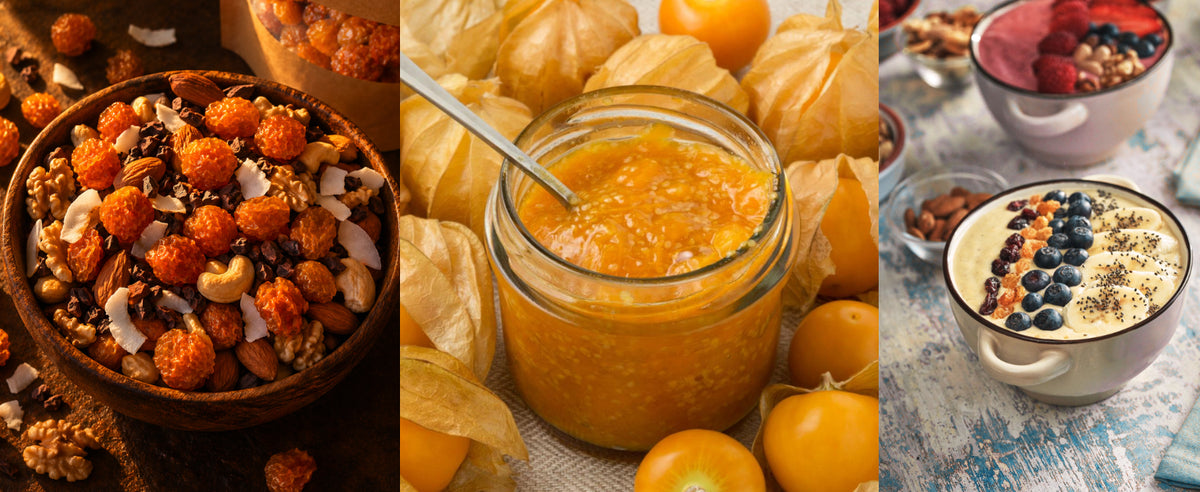 Formas de tomar bayas de Inca: en mix de frutos secos, en mermelada casera y en bowls de desayuno