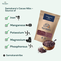 Nibs de Cacao Crudo BIO | Da un Crunch de Chocolate Puro a tus Bowls | Con Magnesio y Hierro Naturales | Samskara