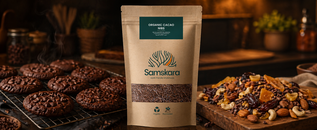Nibs de Cacao Crudo BIO | Da un Crunch de Chocolate Puro a tus Bowls | Con Magnesio y Hierro Naturales | Samskara