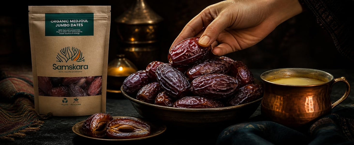 Dátil Medjoul Jumbo carnoso, un bocado completo, dulce y saciante