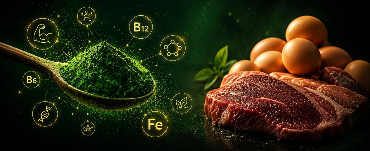 Espirulina BIO en polvo: proteína vegetal completa, hierro y ficocianina en una cucharadita