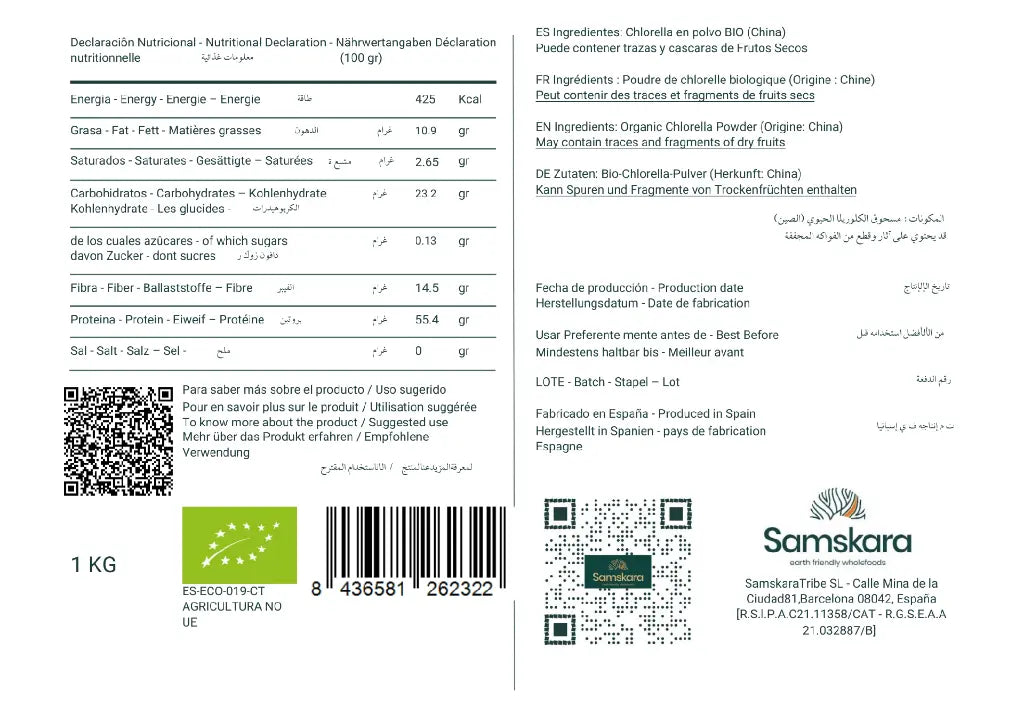 Chlorella en Polvo BIO - 1kg