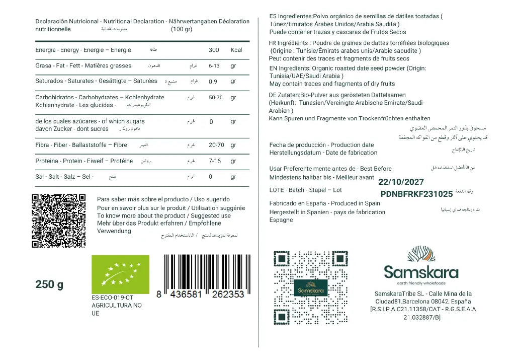 Café de Semilla de Dátil Tostado BIO - 250g