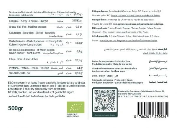 Hemp Macau (Cáñamo · Maca · Cacao) BIO - 250g