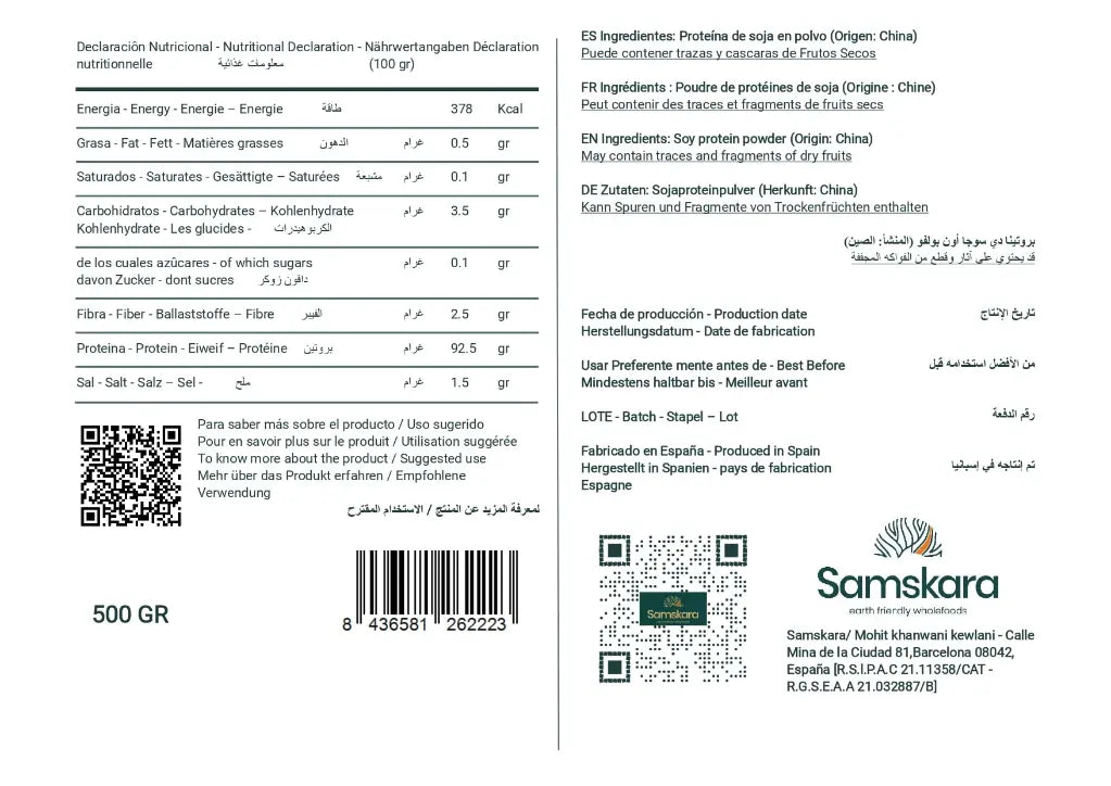 Proteína de Soja BIO - 500g