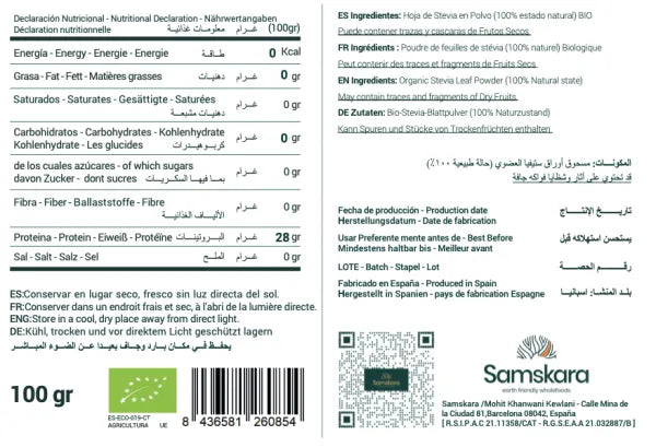 Hoja de Stevia en Polvo BIO - 100g
