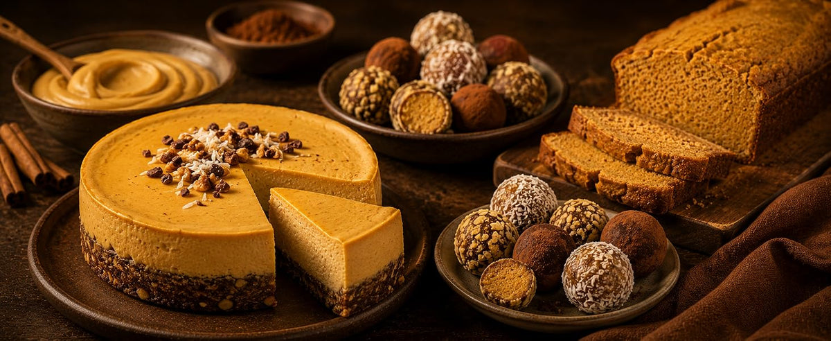 Bliss balls, tartas crudas y bizcochos con lúcuma en polvo y chocolate