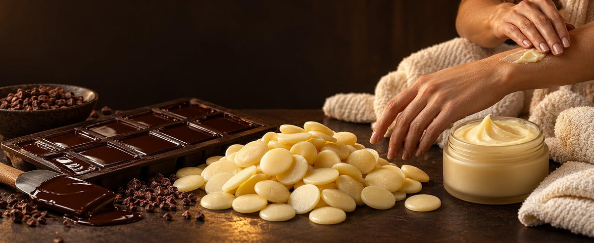 Manteca de cacao de un solo ingrediente, apta para chocolate casero y cosmética natural