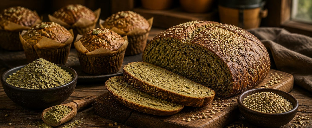 Pan y muffins con proteína de cáñamo en sustitución de parte de la harina