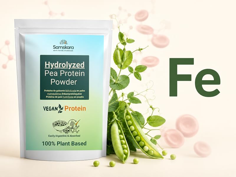 Proteína de guisante hidrolizada rica en hierro vegetal para la producción de energía