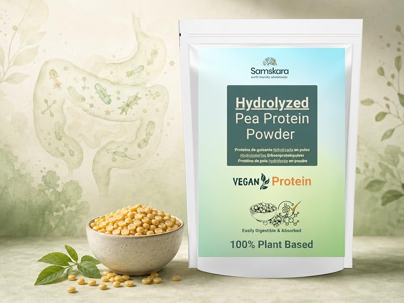 Proteína de guisante hidrolizada sin oligosacáridos que provocan gases, digestión suave