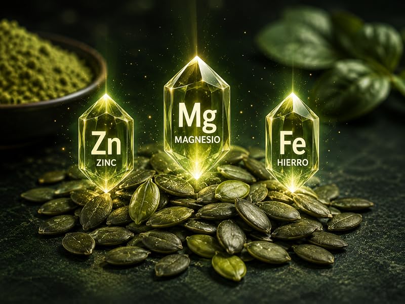 Magnesio, zinc y hierro de la proteína de pepita de calabaza