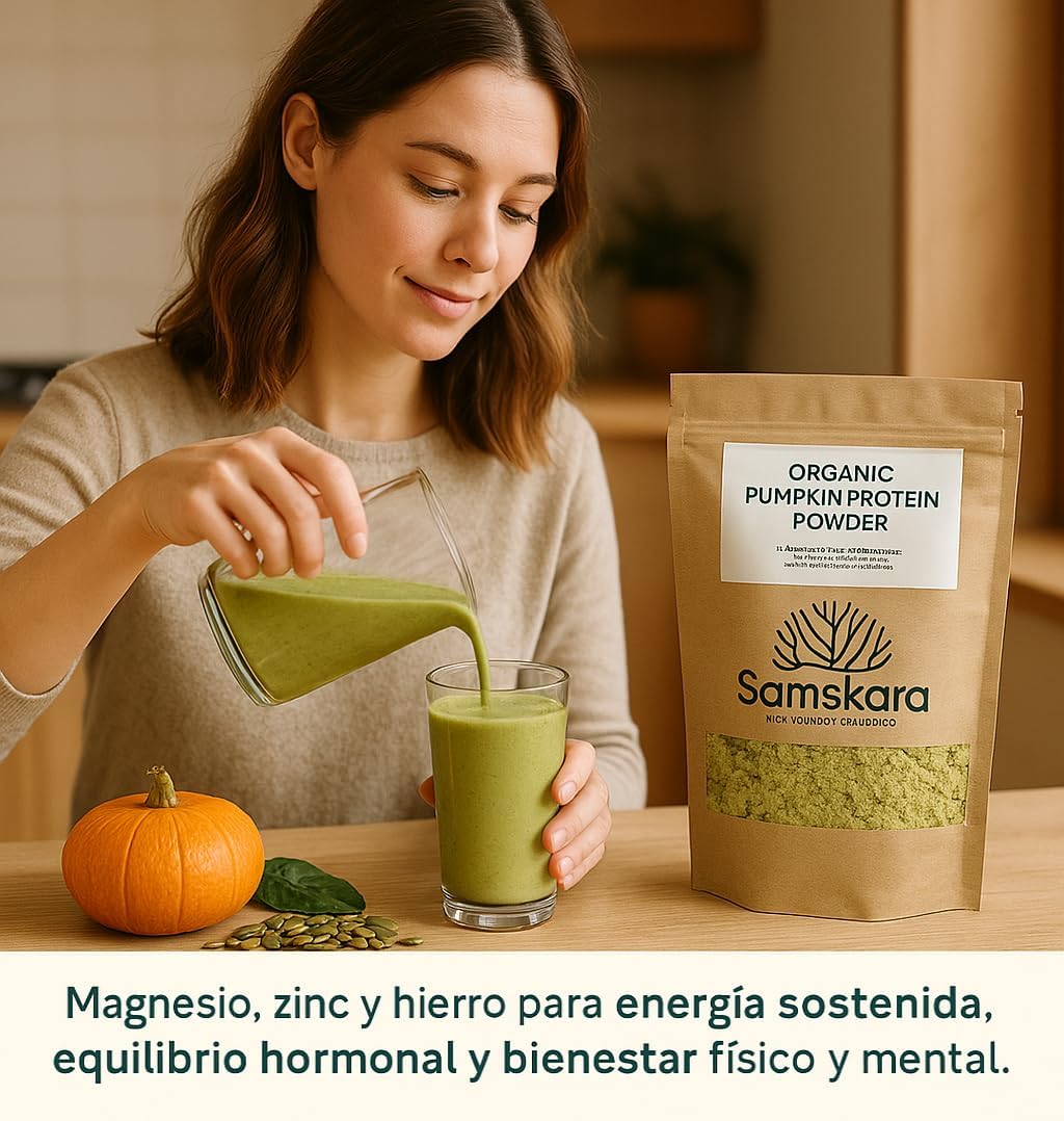 Proteína de Calabaza BIO | Varía tu Proteína Vegetal con Sabor Tostado | Con Magnesio y Zinc Naturales | Samskara