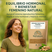 Shatavari en Polvo BIO | Conoce la Raíz Clásica del Áyurveda para Ellas | 100 % Pura Molida Fina | Samskara